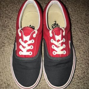 Two Tone Red and Grey Authentic Vans Skate Shoe